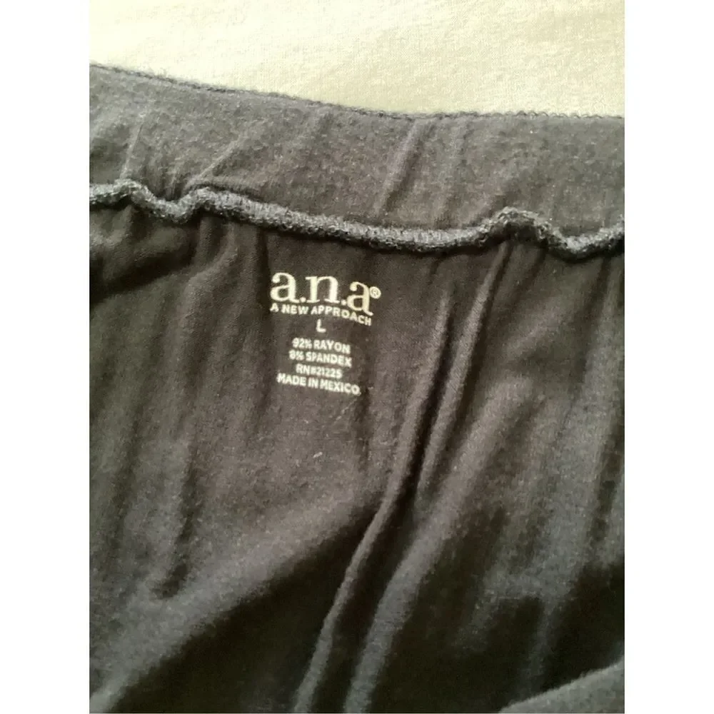 A.N.A Foldover Wide Waist Black Skirt Size: L